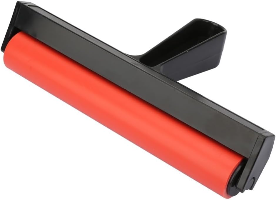 Anu Limen Rubber Brayer Roller,7.9 in Wide Ink Roller with Plastic Handle for Printmaking, Stamping, Painting and Rhinestone Crafts