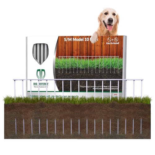 Dig Defence Original Animal Barrier Fence - Small/Medium Decorative Garden Fence Outdoor No Dig Fence for Dogs and Rabbits Yard and Patio - 32(L) x 8(H) 10 Pack