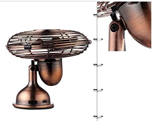 Retro Fan Mini Table Antique Portable Steel with Switch Angle Adjustable Silent Desktop Electrical Fans