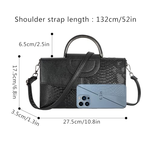 Women's Snakeskin Flap Tote Top Handle Satchel Handbag Pu Leather Clutch Purse Casual Shoulder Crossbody Bag2
