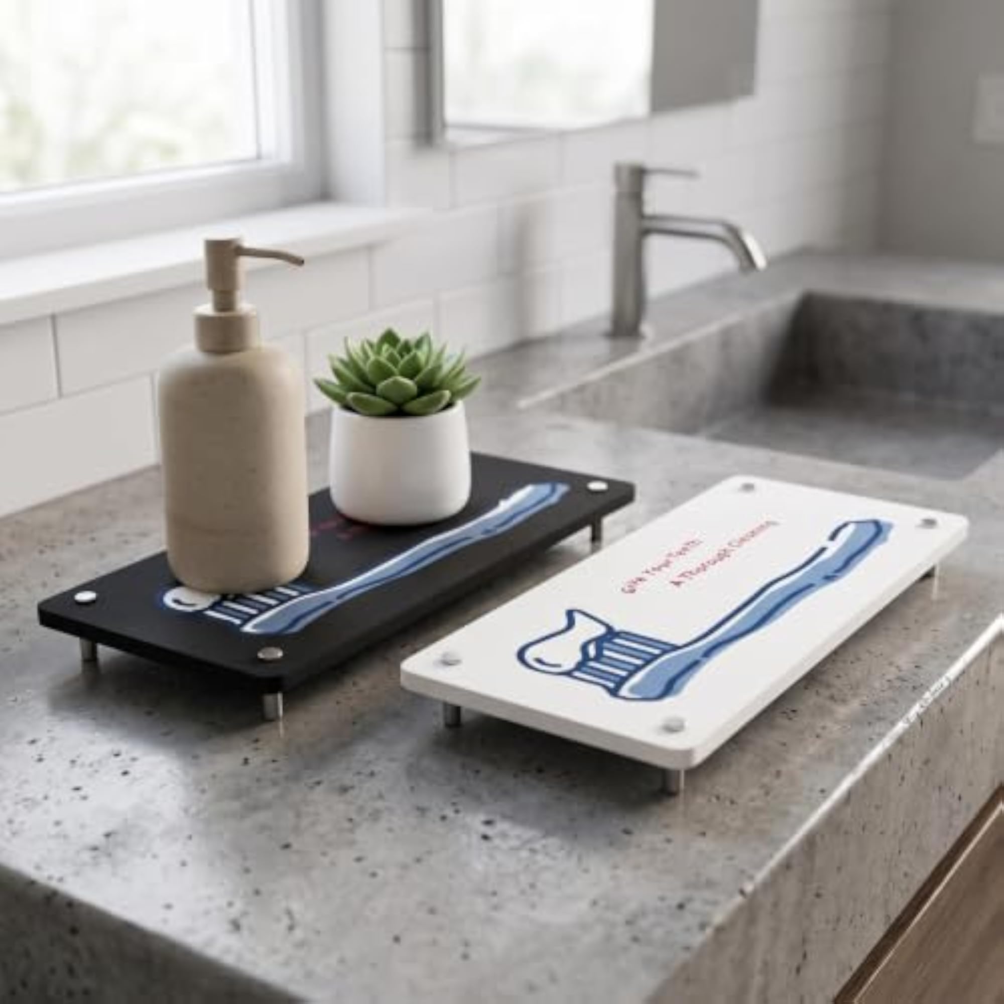Diatomaceous Earth Bathroom Countertop Absorbent Mat for Sink