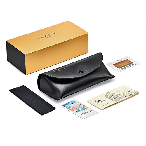 CARFIA Designer Metal Bridge Acetate Sunglasses for Men Polarized UV400 Protection CA51073