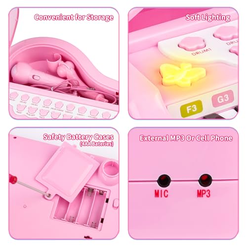 Keyboard für Kinder ab 1 2 3 - Kinderklavier ab 1 2 3 Jahre - Piano Keyboard mit Mikrofon - Musikinstrumente für Kinder ab 1 2 Jahre - AmyBenton