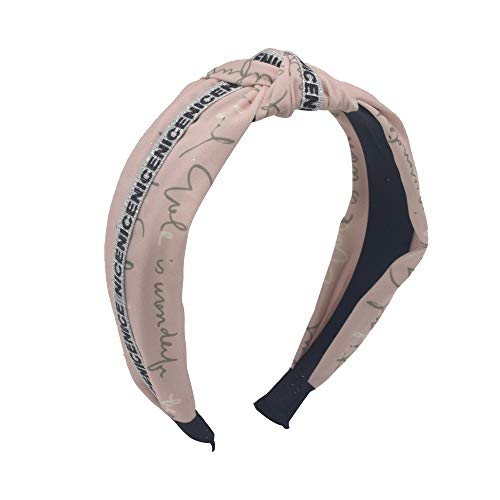 Headbands for Women,MHDGG 1Pcs Knot Headband Wide Headband Turban Headband Bowknot Bows Headwrap Head Band Elastic Hair Accessories for Women,Pink