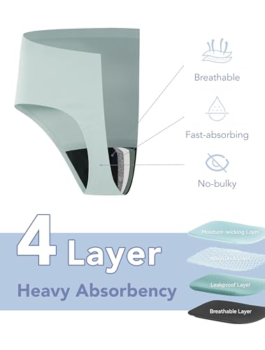 Period Underwear for Women Heavy Flow Seamless Period Bikini Panties Leakproof Underwear 7 Pack3