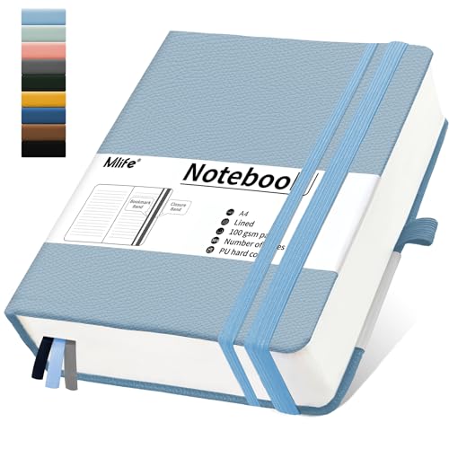 Grand cahier A4 pages lignées Mlife 100g/m² avec couverture rigide pour homme et femme