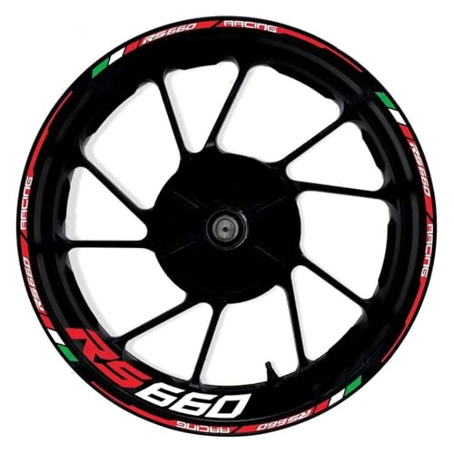 Jante Stickers kit Kit D'autocollants Réfléchissants pour Jantes De Moto pour Aprilia RS660 RS 660 17 Pouces - Bandes Réfléchissantes Étanches Reflective...