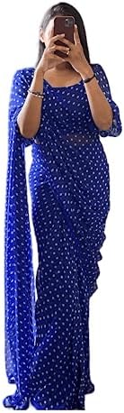 Sidhidata Women's Georgette Digital Printed Ready To Wear one Minute Saree With Unstitched Blouse Piece (Ready To wear Georgette)
