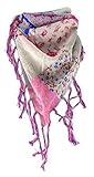 dreieckstuch fransen Artikelnummer: Tuch-100809 TigerTie Dreieckstuch in rosa magenta blau grau gemustert mit Fransen an zwei Seiten