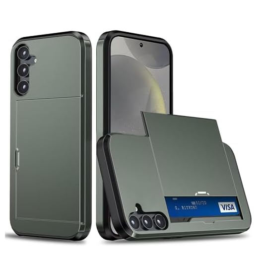 Beajew Coque Portefeuille pour Samsung Galaxy A56/A36 avec Porte-Cartes, Étui de Protection Téléphone Double Couche Antichoc, Fente Cachée Coulissante, TPU+PC Housse Portefeuille -Vert Militaire