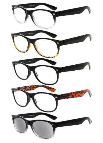 Image of Eyekepper Classic 80's Reading Glasses for Women 5 Pairs Readers Include Reading Sunglasses