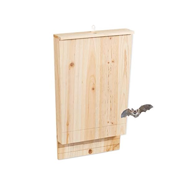 Relaxdays Fledermauskasten XL, großer Unterschlupf für Fledermäuse, aus unbehandeltem Holz, HxBxT: 55x35x7,5 cm, natur