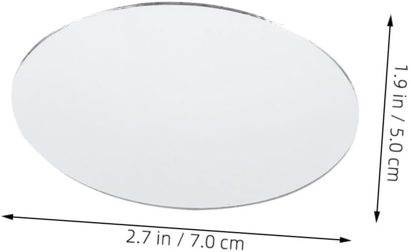 VICASKY 10Pcs Small Oval Glass Mirror Tiles for DIY Craft Display image 2