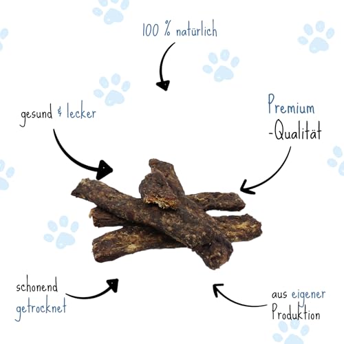 Frostfutter Perleberg Snack-Box Fleischstreifen | 2 kg Kauartikel für Hunde | Getrocknete Fleischstreifen vom Rind & Huhn | 100% natürlich & fettarm | Perfekter Kausnack für große & kleine Hunde