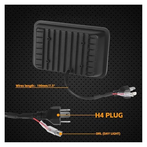 Faro LED Rectangular 4x6 para Suzuki DRZ y Motos Todoterreno con Luz DRL H4 3