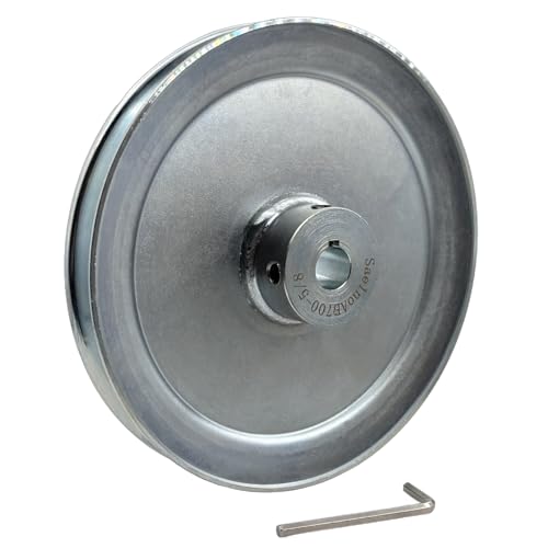 Saelno AB700-5/8 Single Groove Web Sheaves,v Belt Pulley 5/8 inch bore 7 OD,Motor Pulley Carbon Steel for A B 5L 4L V-Belts