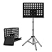 DSJGVN Leggii Musicali Supporto per Treppiede Pieghevole per Spartiti Musicali Supporto per Leggio in Metallo, Altezza Regolabile Leggio, Pannello Allargato,per Violinisti, Chitarristi, Violini,Nero