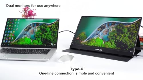 Image of 15.6'' Portable Touchscreen Monitor with Smart Cover Stand, 1080P FHD IPS Plug & Play Small External Display, Travel Mini Second Screen for Laptop /PC /Phone /Mac /PS3 /4 /5 /Xbox, USB-C & HDMI