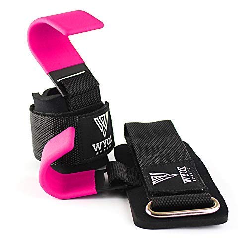 Professional Lifting Straps And Heavy Duty Hooks | 7Mm Think Neoprene Padded Wrist Wraps For Weightlifting Support & Grip - Ideal Gym Gloves For Men Women Pair - Pink #TOP5