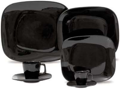 Karim Rashid Dinnerware Porcelain 20-Piece Dinner/Espresso Set, Black