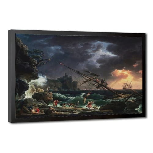 Impression sur toile The Shipwreck Vernet : cadre à suspendre et décoration murale bureau