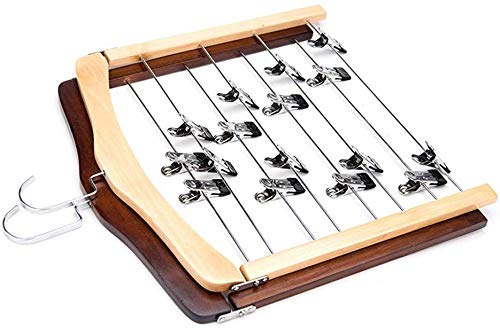MU Kleiderbügel 2er-Pack Kleiderbügel 4-lagig Holzhose Lose Kleiderbügel Schrank Aufbewahrungsbox,Retro mit Clips,38cm