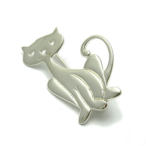 Broche en argent 925 Chat Empress A000092 : élégance intemporelle et finesse artisanale