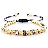AIDUOMIRZER Men's stainless steel bracelets for Women Adjustable Tiger's Eye Bracelet Mens Luxury Jewelry Crown Bracelets (Golden-B)