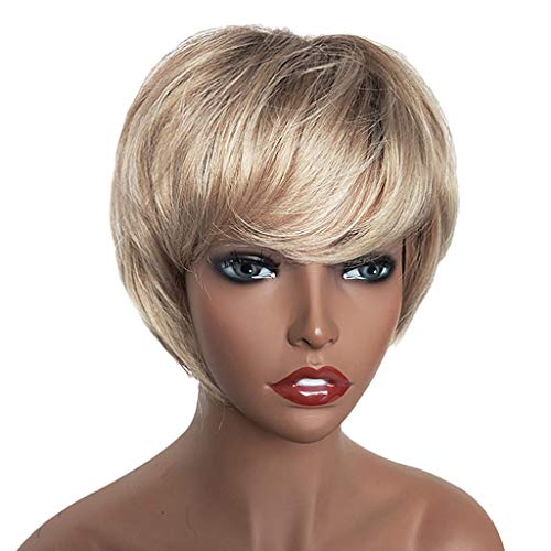 menolana Natural Curto Bob Perucas de Cabelo Humano Pixie Corte Peruca para Mulher com Franja 8 Pole