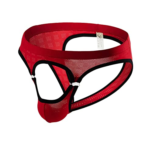 Cueca masculina aberta frontal Jockstrap cintura baixa e calcinha fio dental aprimorada, roupa íntim