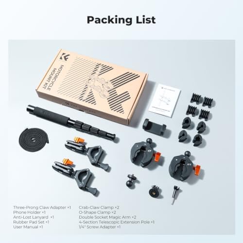 K&F CONCEPT Motorcycle Clamp Mount Set Compatible with Insta360 — view 6