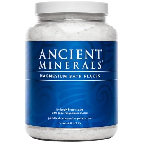 Ancient Minerals Magnesium Bath Flakes - Bathing Alternative to Epsom Salt - Soak in Natural Salts - High-Absorption Efficiency for Relaxation, Wellness & Muscle Relief (4 .4 lb) Cover
