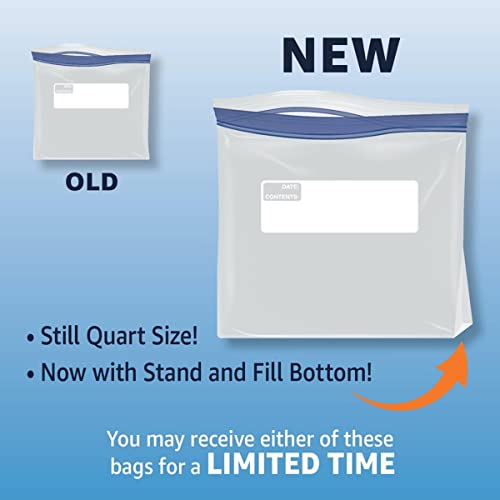 image for Amazon Basics Reclosable Freezer Quart Bags, BPA Free, 120 Count (Prev