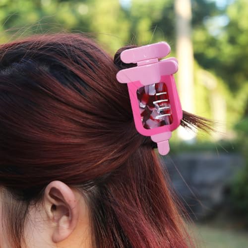 Large Pink Syringe Design Hair Claw Clip for Women Girls Gift Birthday 4.13 x 2.04 inches, Acetate Material