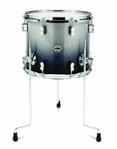 Pacific Drums PDCM1214TTSB 12 x 14 Inches Floor Tom with Chrome Hardware - Silver to Black Fade
