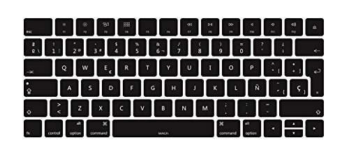 MiNGFi española Silicone Cubierta del Teclado para Magic Keyboard (2015-2021) A1644 EU/ISO Diseño del Teclado - Negro Cover