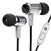 GOgroove Durable Heavy Duty Earbuds (Silver) - Ergonomic In-Ear Earphones w/ Rugged Cable, Microphone, & On Board Controls - Noise Isolation & Reinforced Metal Driver Housing