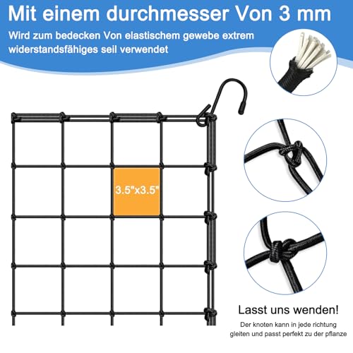 Elastisches Netz SCROG/Netz für besseres Pflanzenwachstum (120 x 120 cm) 4 Elastisches Netz SCROG/Netz für besseres Pflanzenwachstum (120 x 120 cm) – Bild 4