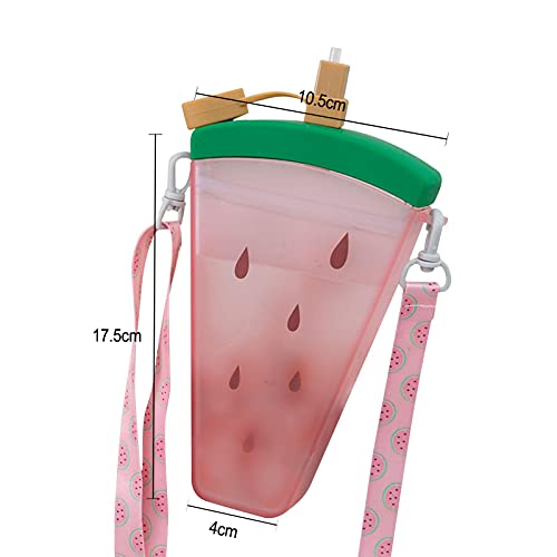 Lindas garrafas de água com canudos, garrafas de água para picolé Kawaii criativas, livre de BPA, co