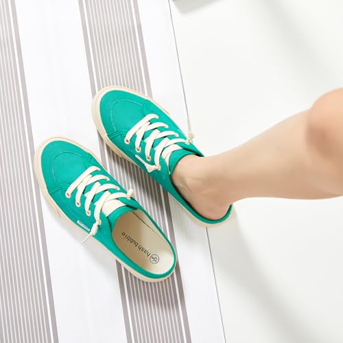 Image of hash bubbie Women's Mules Slip on Sneakers Canvas Tennis Shoes | backless summer close toed sandals non slip on walking casual comfortable