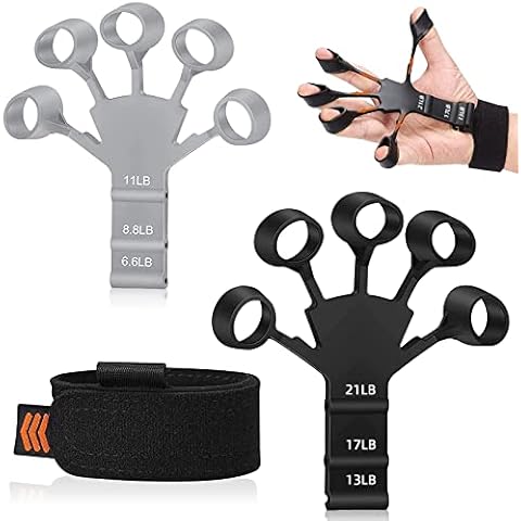 2 PCS Finger Strengthener, Grip Strength Trainer, Finger Exerciser, 6 Resistant Level Finger Exerciser, Hand Strengthener for Strength Training, 2023 New Finger Flexion Extension Training Cover