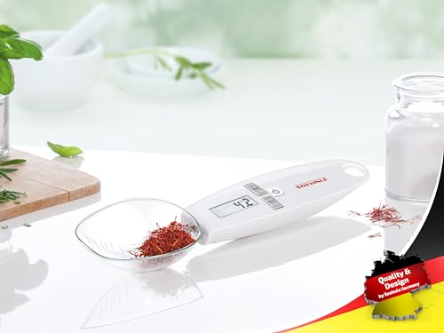 Foto von Soehnle digitale Küchenwaage Cooking Star mit 0,1-g-genauer Teilung und 500 g Tragkraft, Löffelwaage für kleinste Mengen, Feinwaage für Gewürze, Weiß