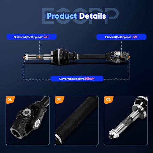 ECCPP Front Left Right CV Axle for Polaris Big Boss 400L 1995-1997 by ECCPP - Used condition - Image 2