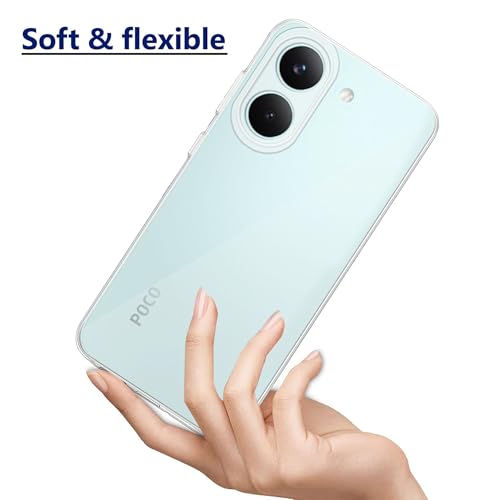 Image of amazon basics Compatible with Poco X8 Pro 5G Case Cover Transparent Non-Slip Soft Shockproof Protective Back Cover - Clear
