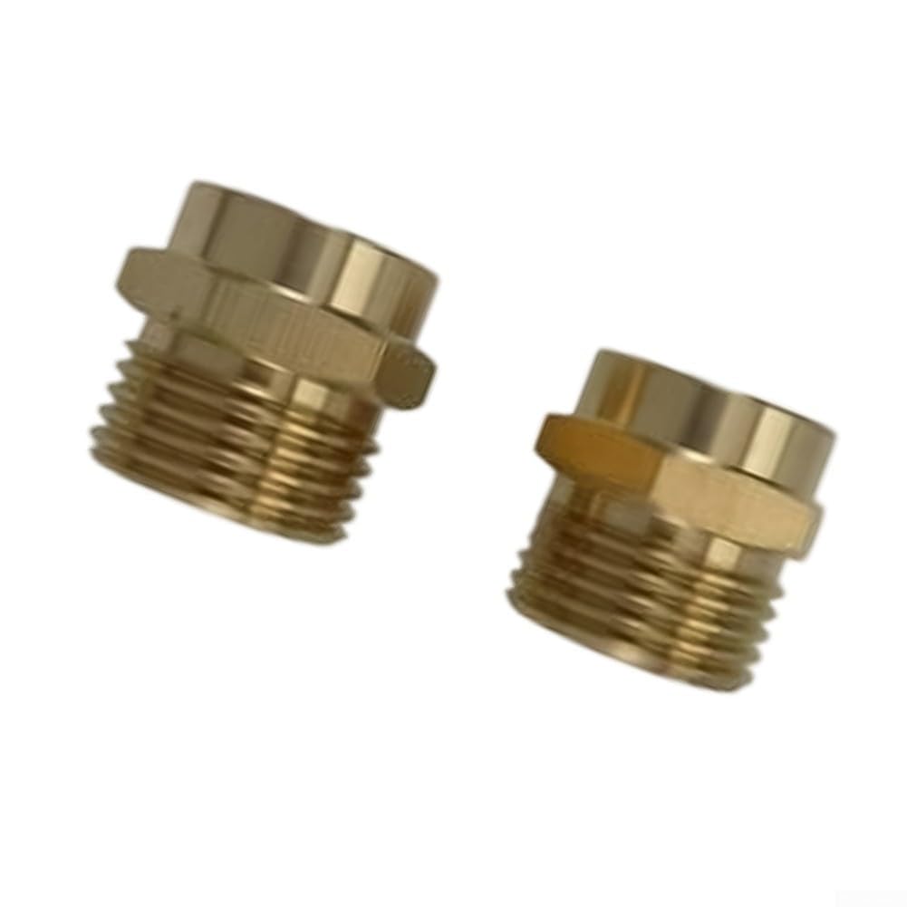 Brass Garden Hose Connector, M22 to 3/4 GHT Adapter for Pressure Washer, Leak-Free Fitting for Faucet and Irrigation Systems(C)