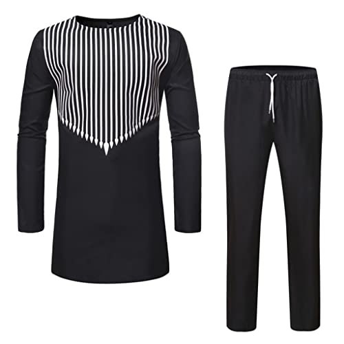 Chemise costume dashiki noir en taille M : la tenue africaine idéale pour homme