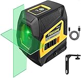 Firecore Nivel laser verde 20m,Línea Cruzado Vertical/Horizontal Autonivelante, distancia de trabajo de hasta 45 m con receptor en modo pulso,USB Carga, Soporte Magnético（F113-XG）