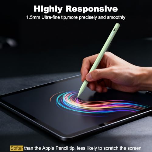 Image of Stylus Pen for iPad, 13 mins Fast Charging for Apple iPad Pencil with Palm Rejection, Compatible with 2018-2022 iPad Air 3 /4 /5, iPad mini 5 /6, iPad 6 /7 /8 /9 /10, iPad Pro 11 inch, iPad Pro 12.9 inch (Green)