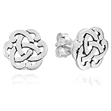 925 Sterling Silver Celtic Knot Stud Earrings for women 31422 (Nickel Free)