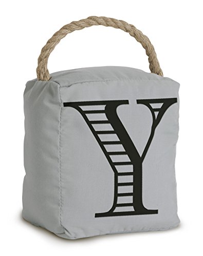 Pavilion Gift Company 72184 Door Stopper, 5 By 6-Inch, Monogrammed Y, Gray, Black #TOP15